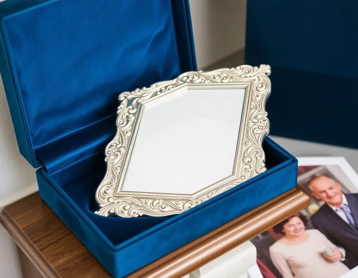 Eleganter versilberter Fotorahmen