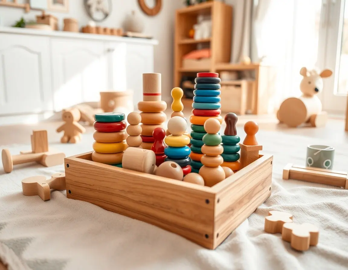 Montessori Holz Stapel- & Sortierspiel