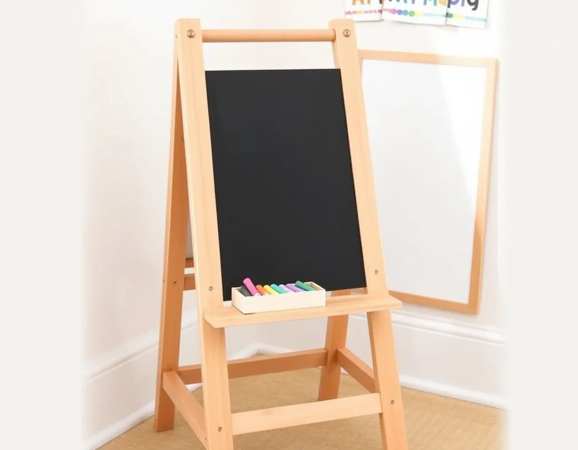 Doppelseitige Staffelei aus Holz