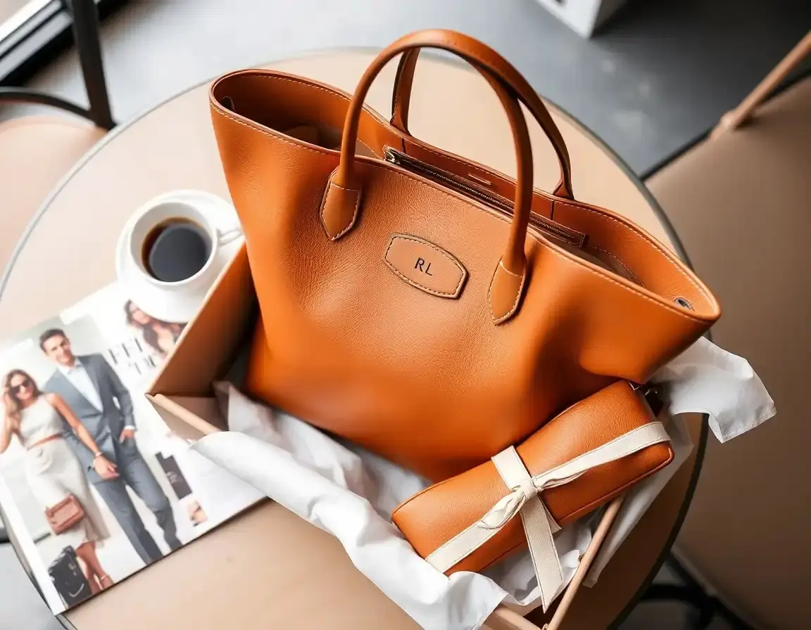 Große Leder-Tragetasche