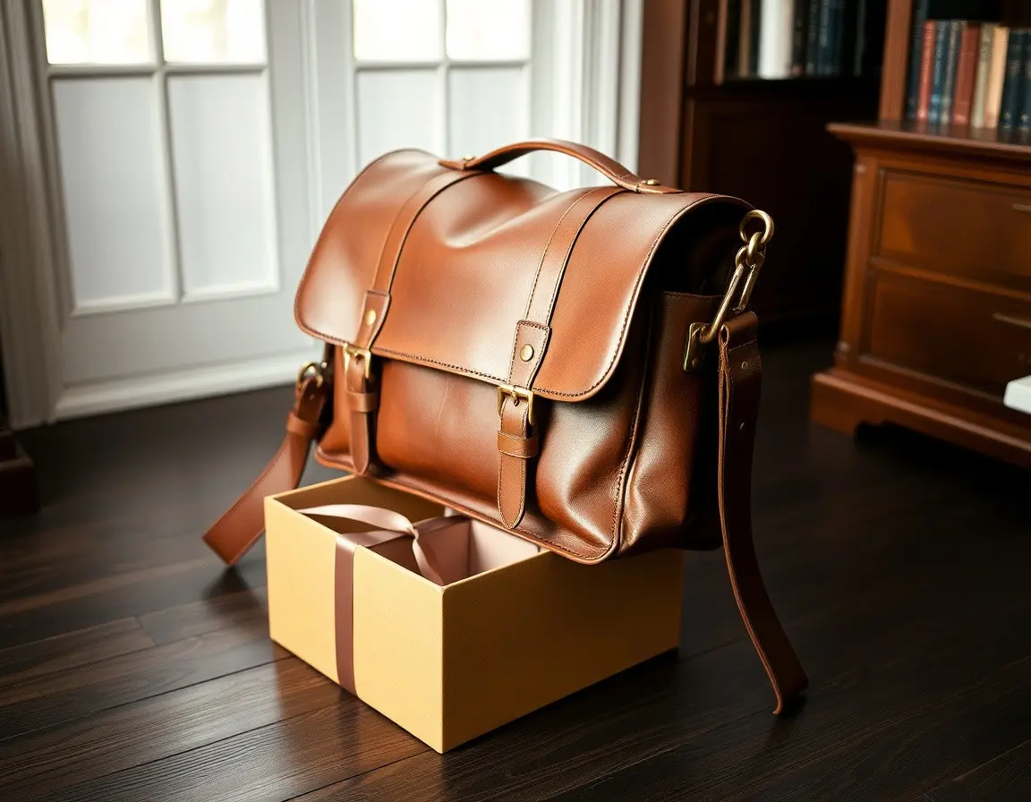 Messenger Bag aus echtem Leder