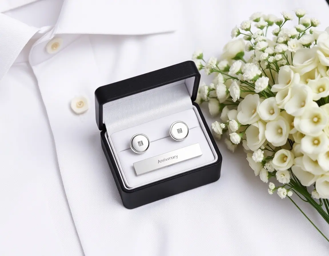 Elegantes Manschettenknöpfe und Krawattenklammer-Set