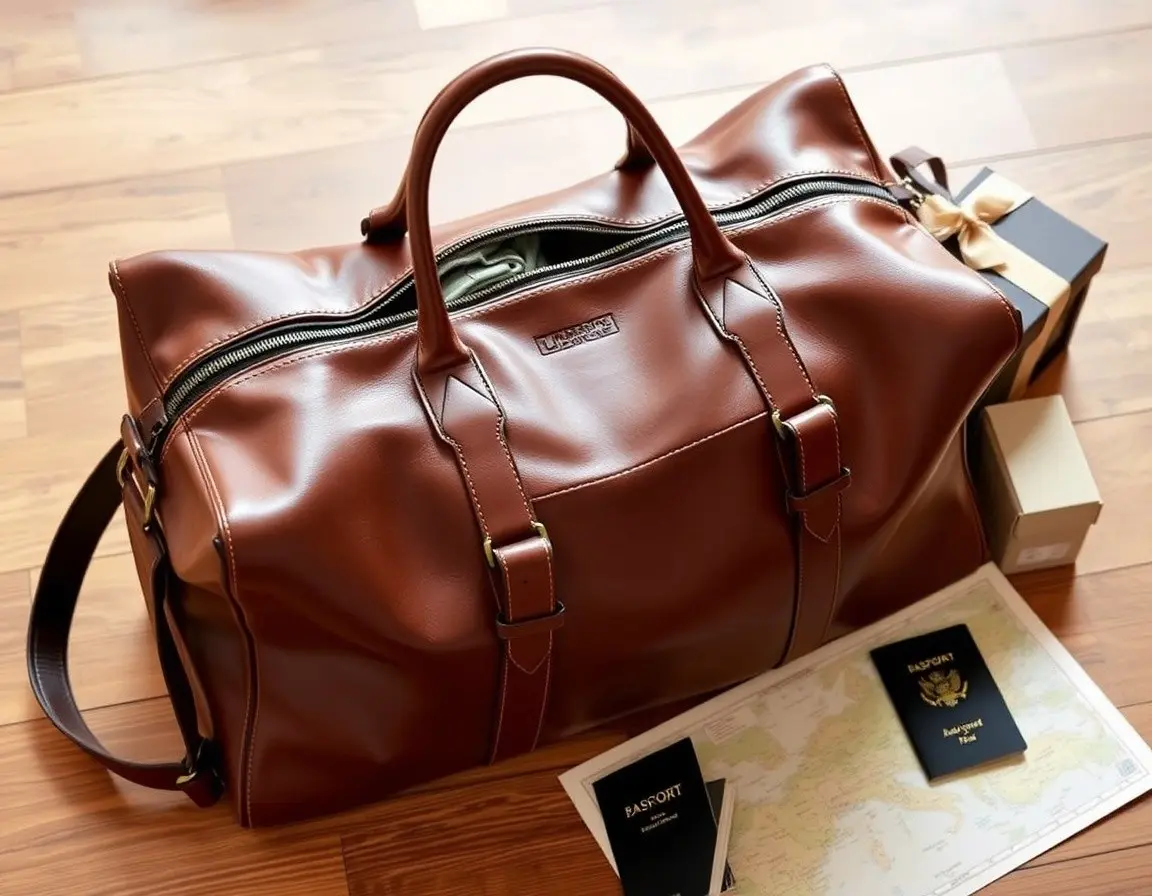 Hochwertige Leder-Reisetasche