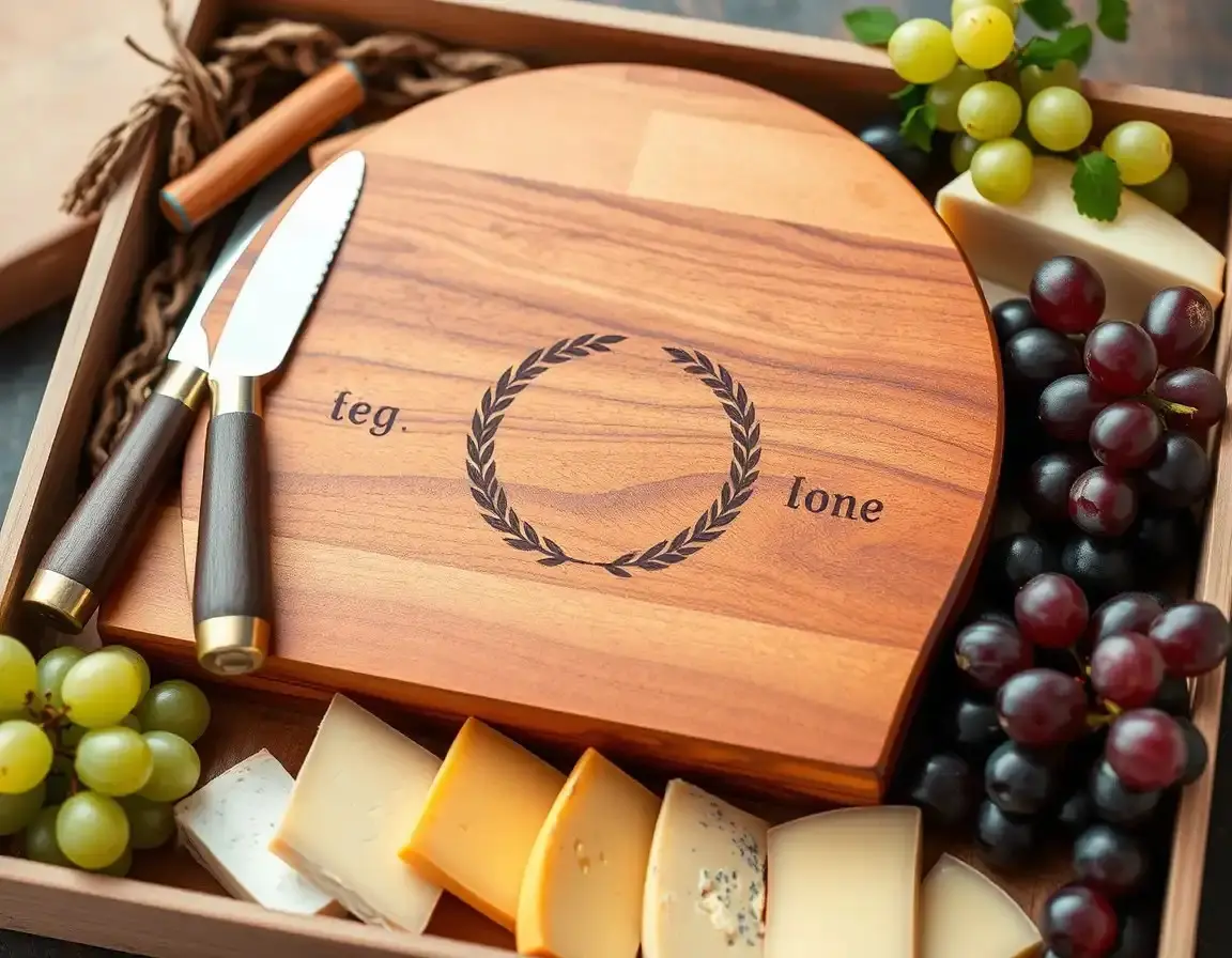 Graviertes Käsebrett aus Holz