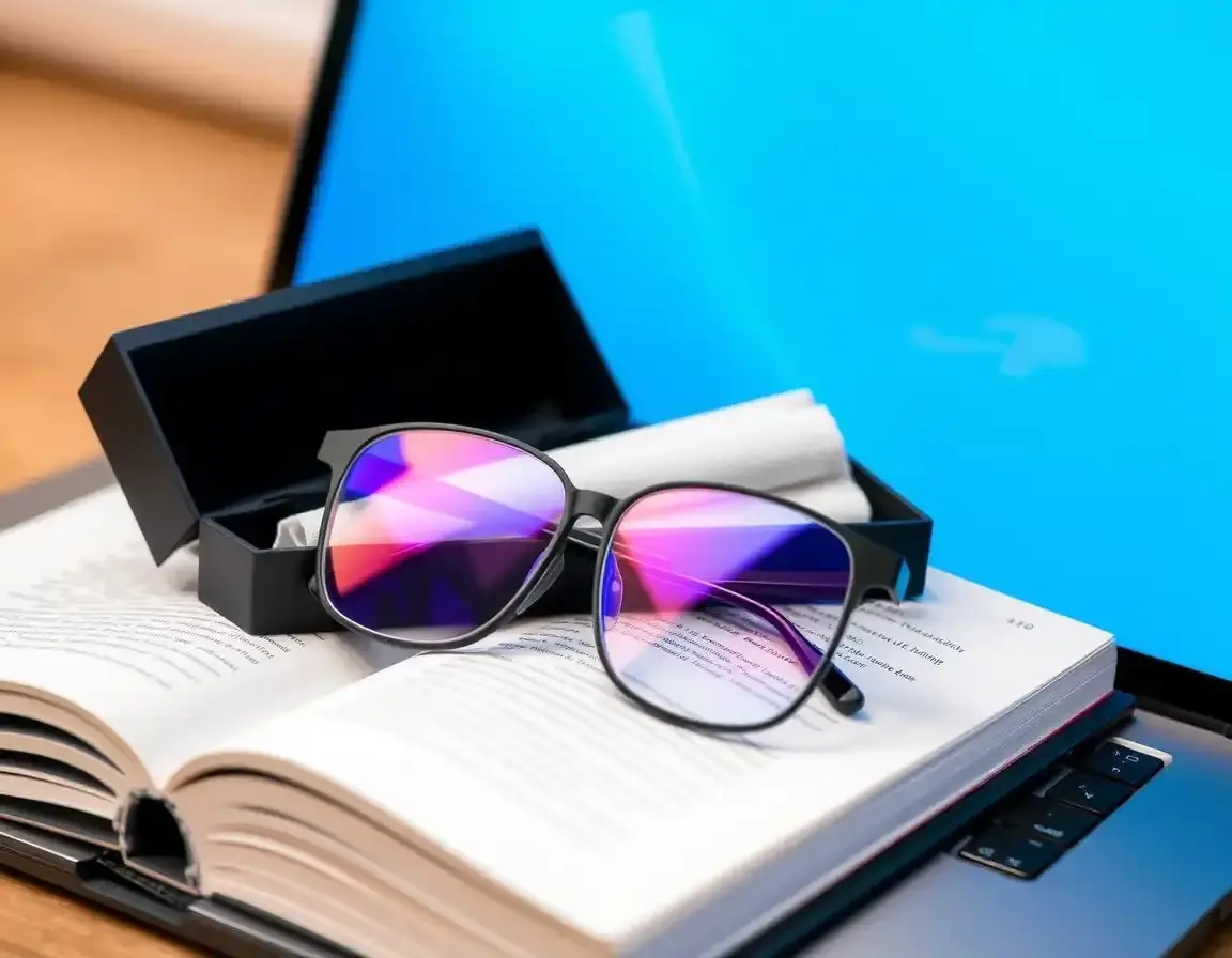 Modische Blaulichtfilter-Brille für die Arbeit am Computer