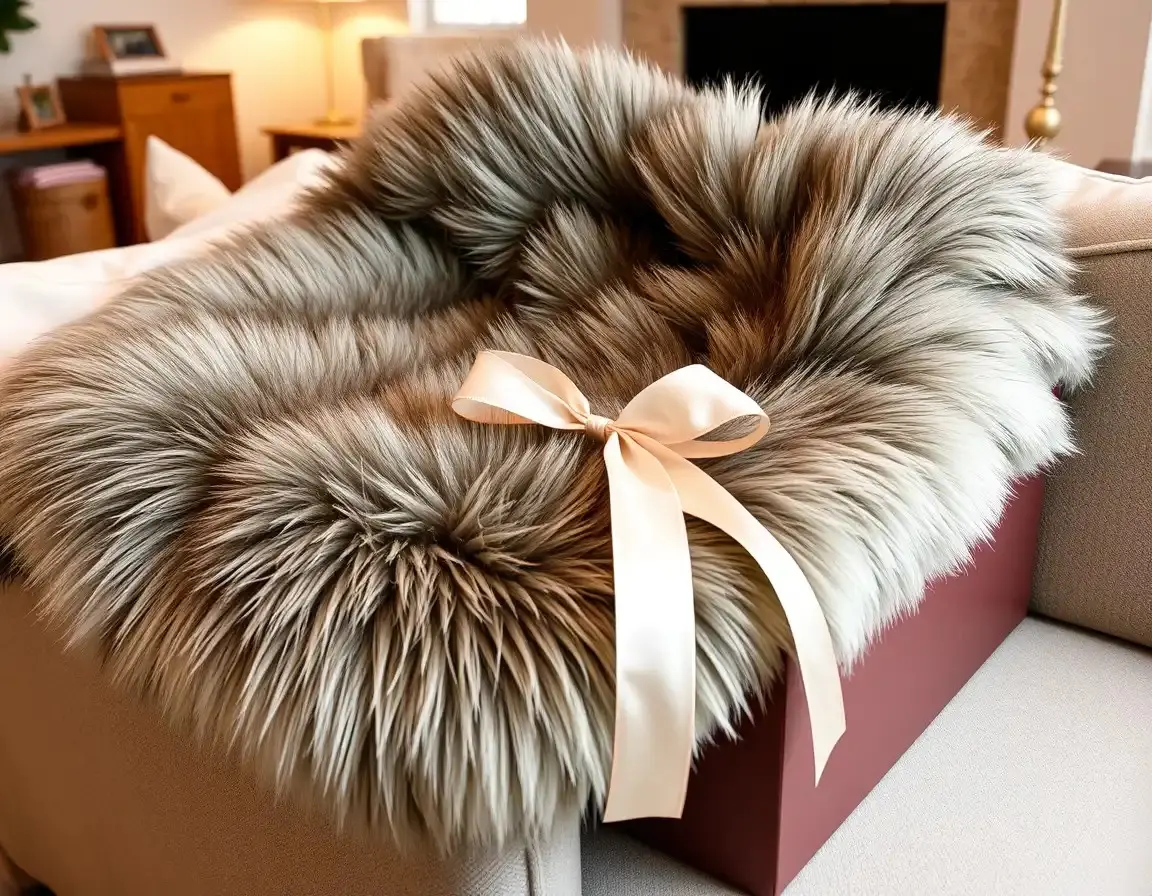 Ultra-Soft Faux Fur Decorative Throw Blanket