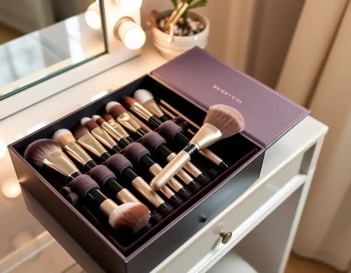12-teiliges Professionelles Veganes Make-up Pinsel Set