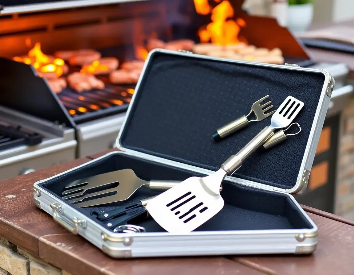 Stainless Steel BBQ Tool Set with Case