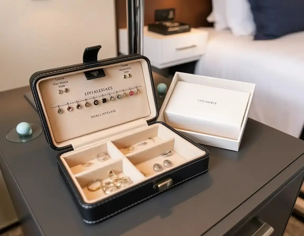 Tragbarer Schmuck-Organizer aus Leder