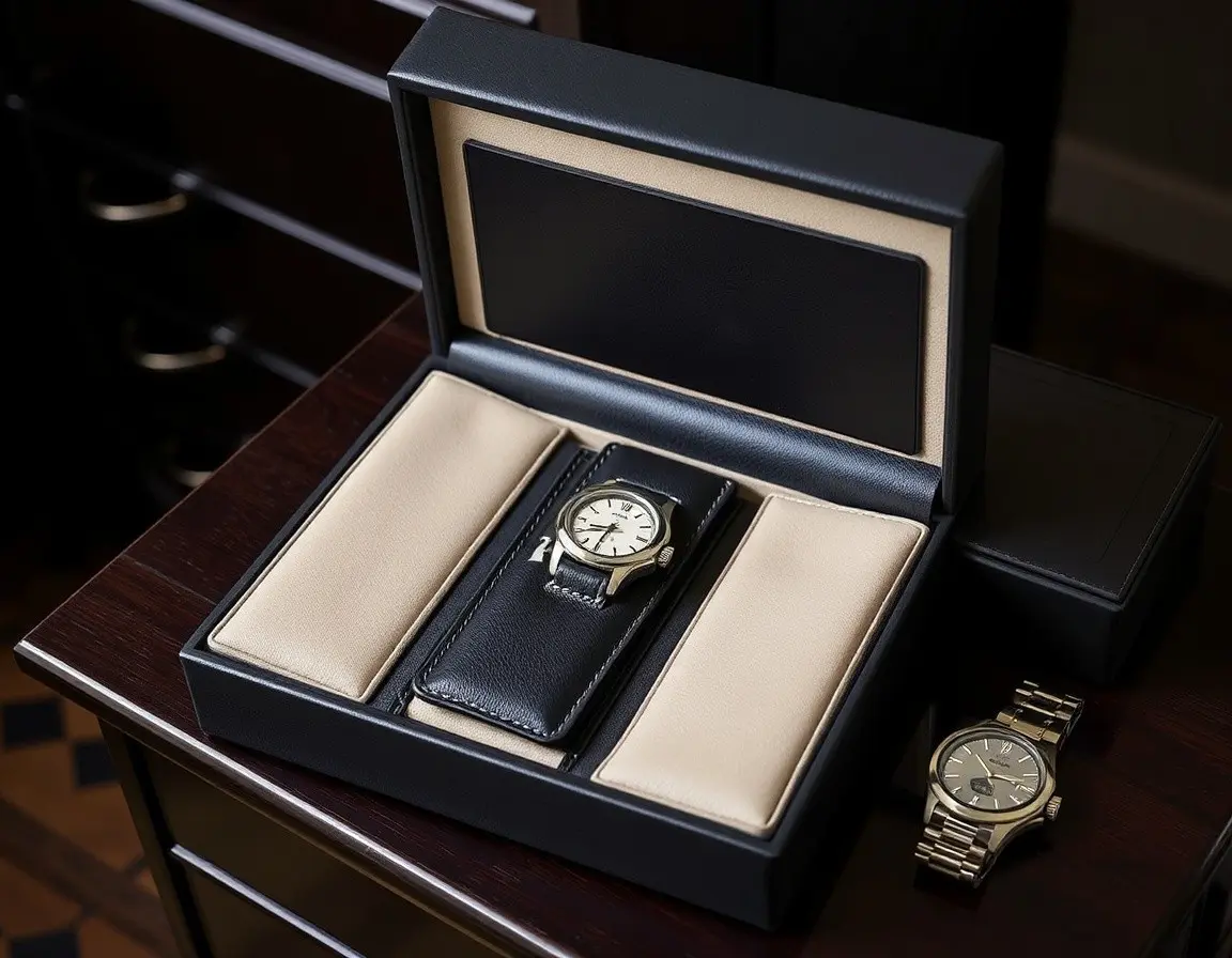 Luxus-Leder-Uhrenrolle für Reisen