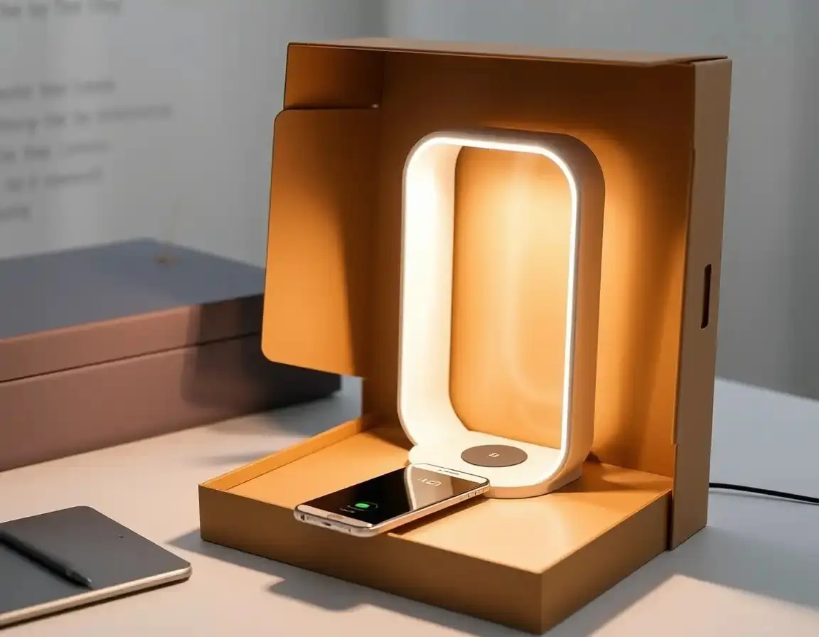 Smarte LED-Schreibtischlampe mit Wireless Charger