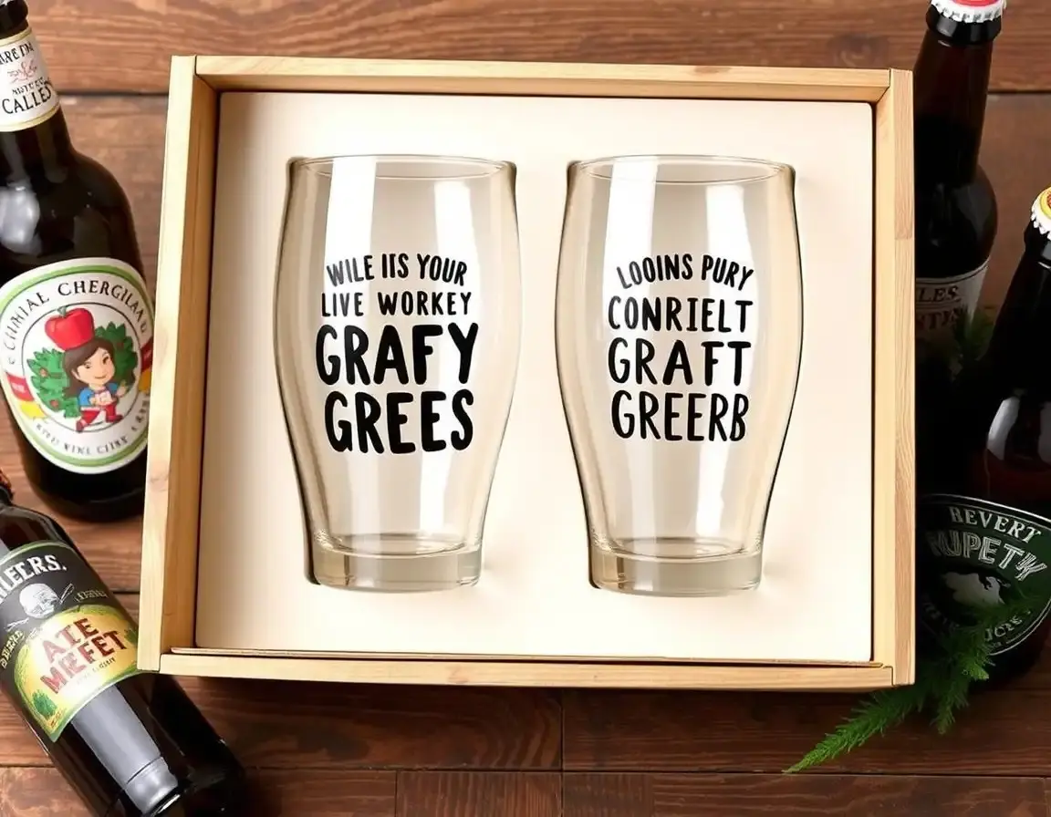 Lustiges Craft Beer Glas Set