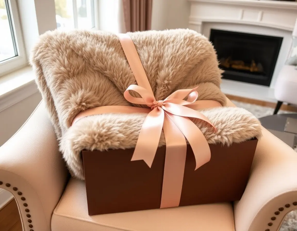 Kuschelige Decke aus Kunstfell