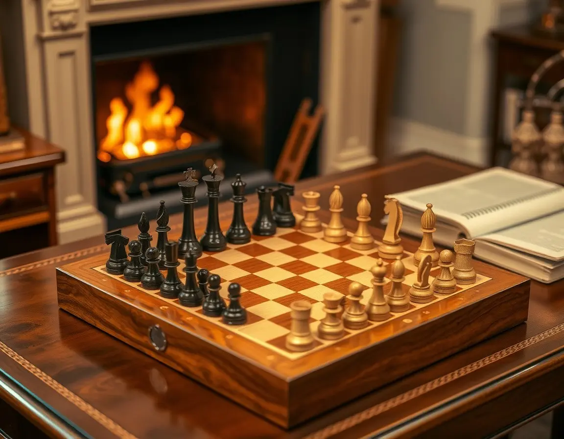 Hochwertiges Schachbrett-Set aus Holz