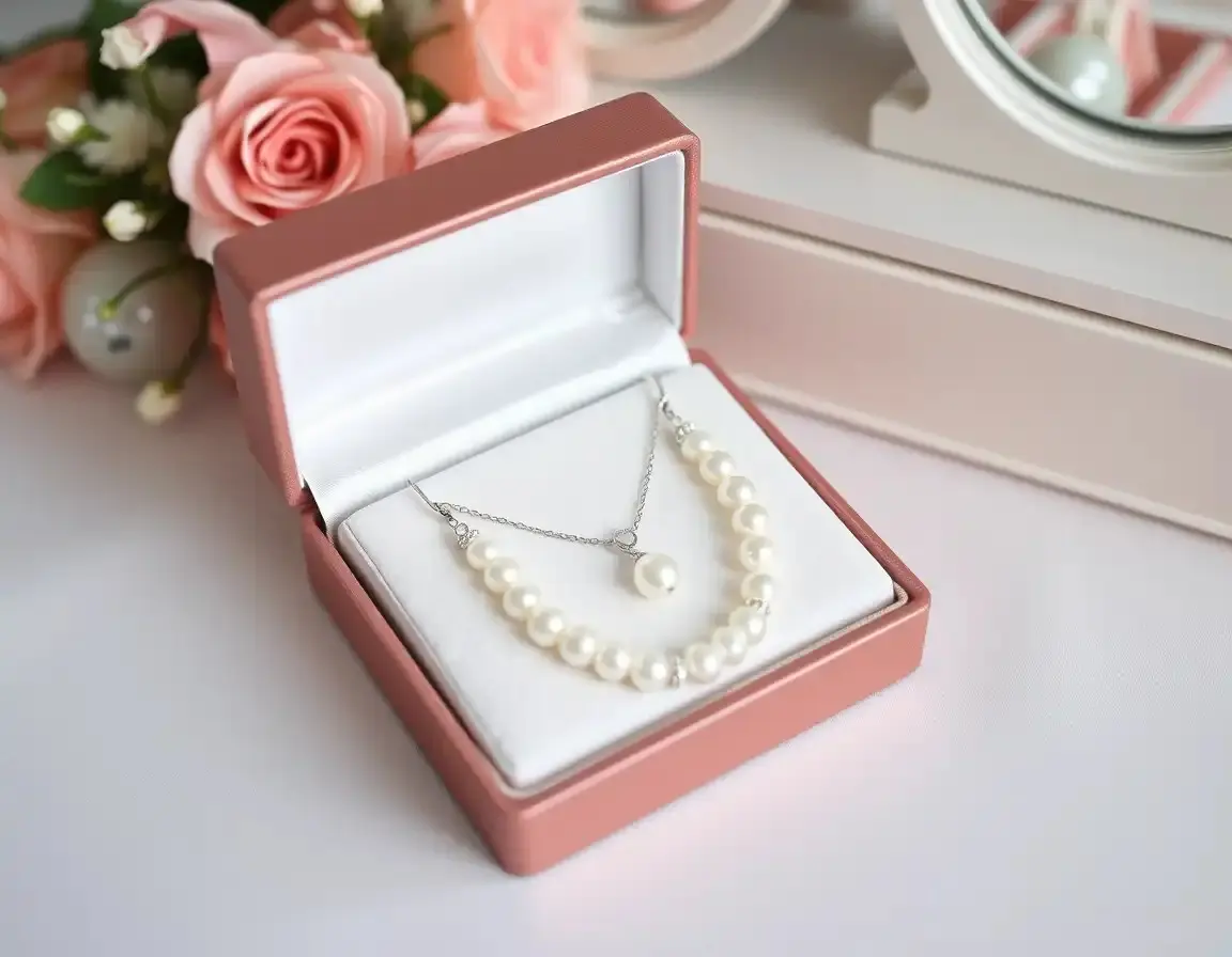 Zuchtperlenkette und Ohrring-Set