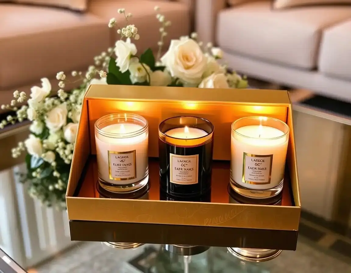 Luxuriöses Duftkerzen-Set für goldene Hochzeit