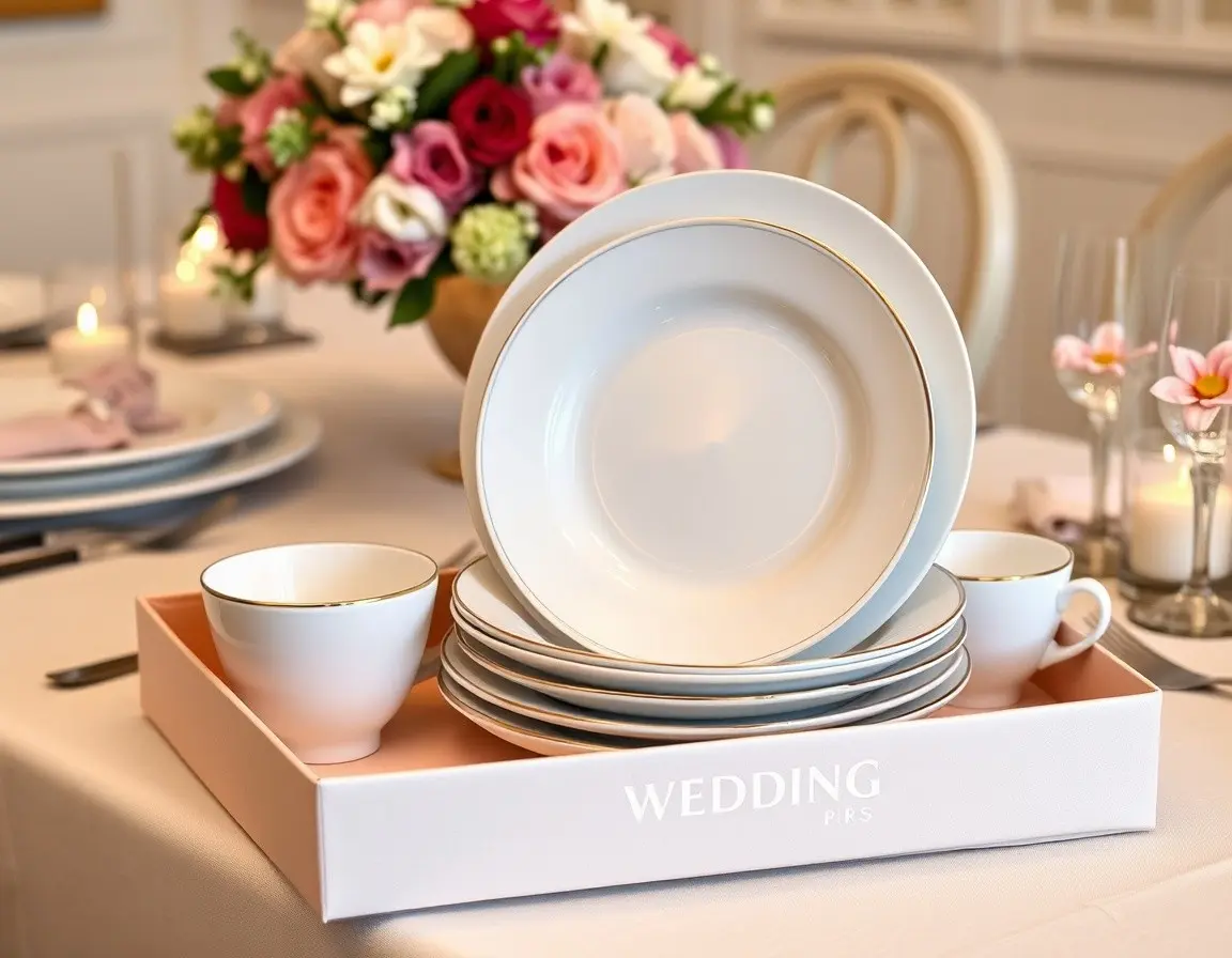 Fine Porcelain Dinner Plate Set for 4