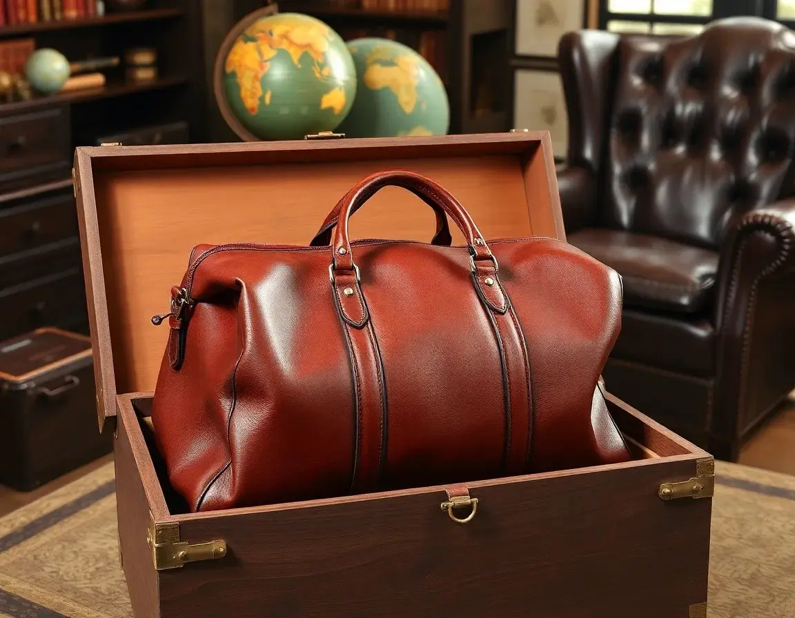 Genuine Leather Duffel Travel Bag