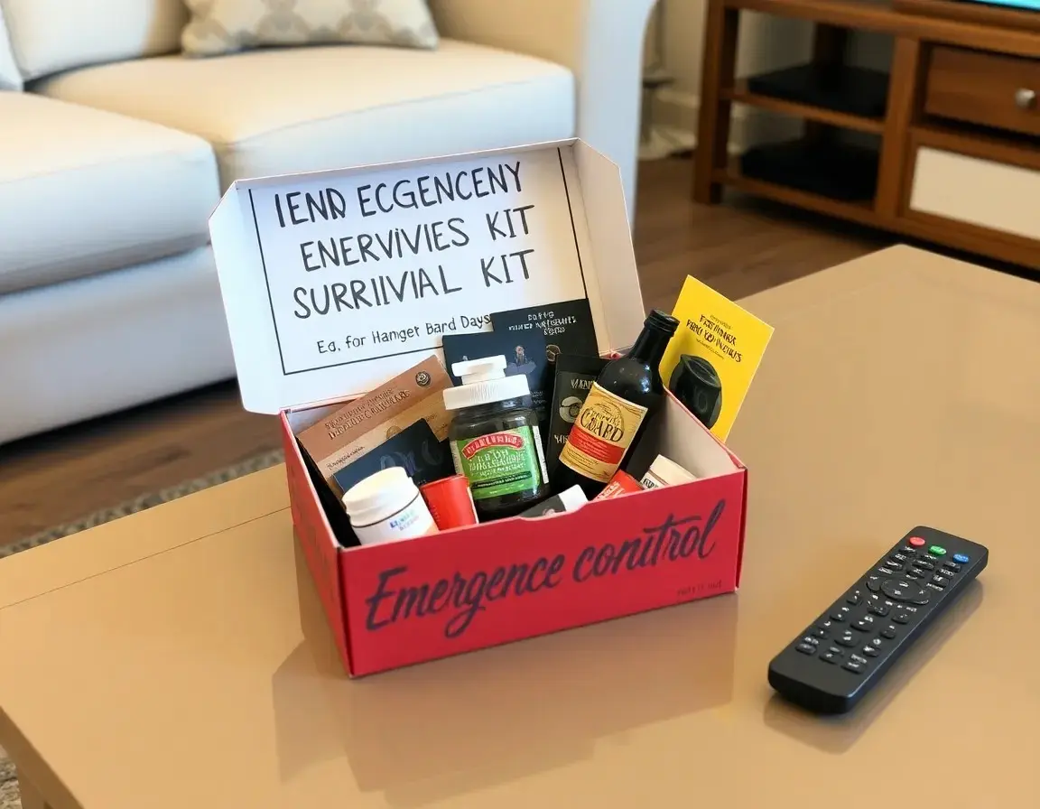 Lustige Notfall-Überlebens-Kit-Box