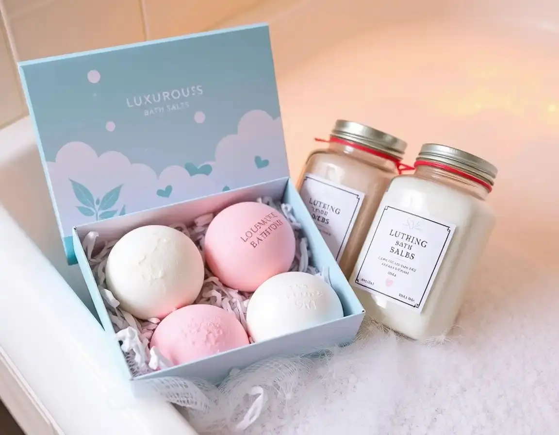 Relaxing Spa Bath Bombs Salts Gift Set