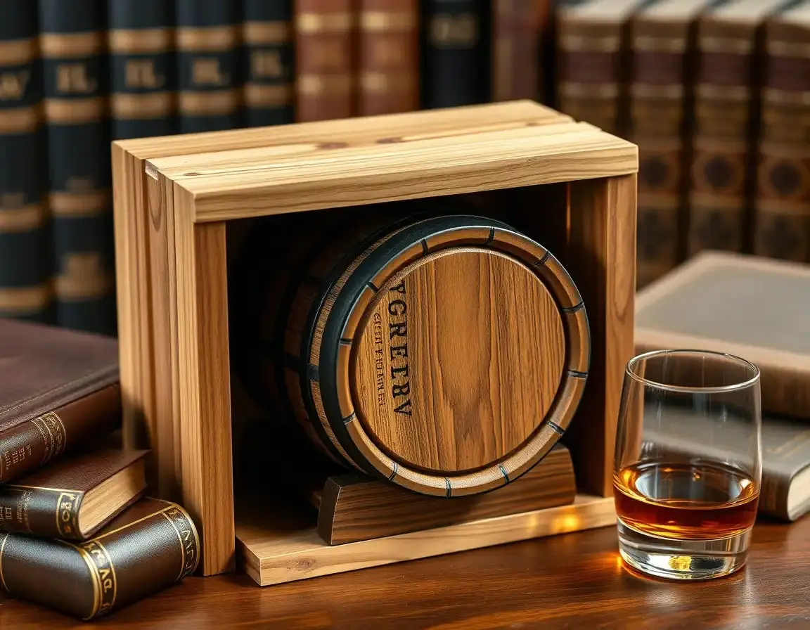 Kleines Eichenfass zum Reifen von Spirituosen