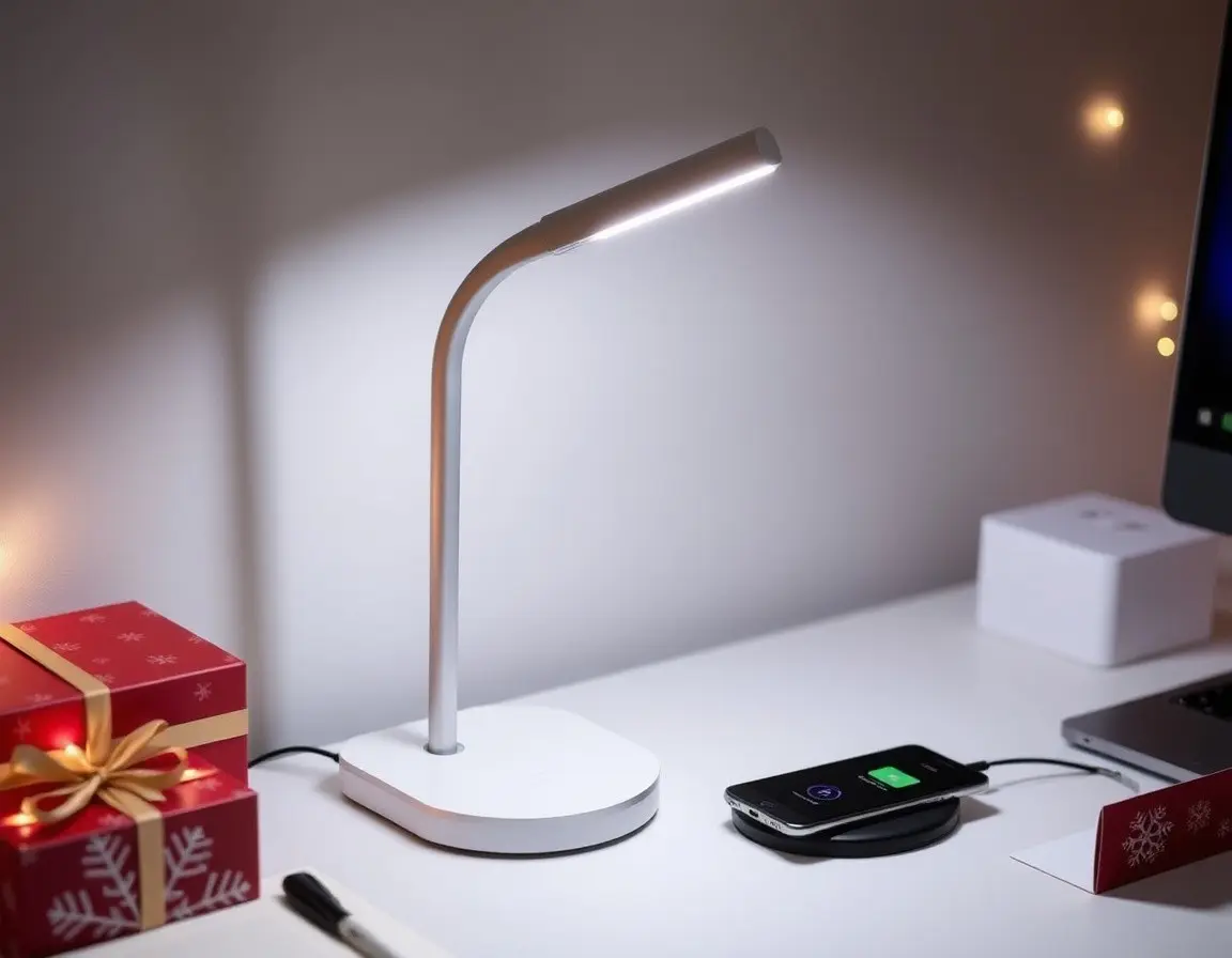 Smarte LED Schreibtischlampe mit Wireless Charger