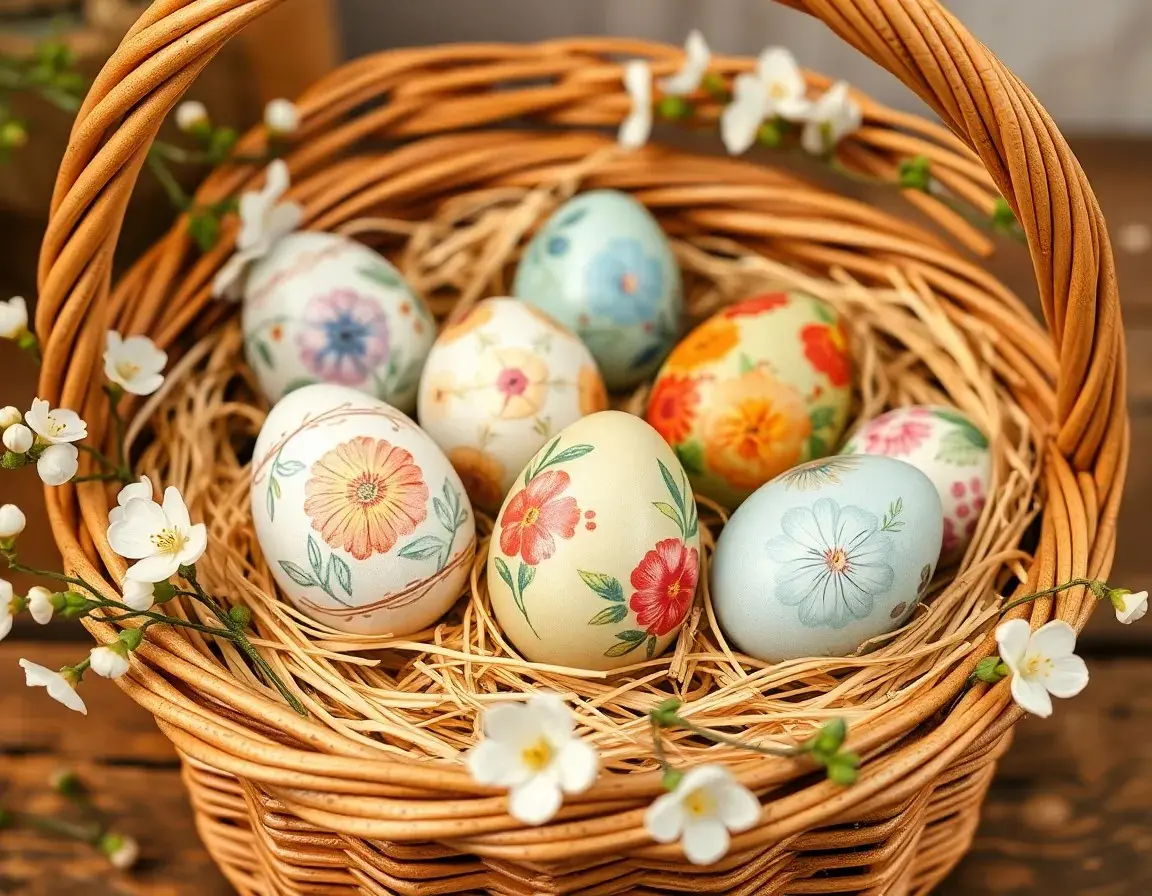 Dekorative, handbemalte Ostereier