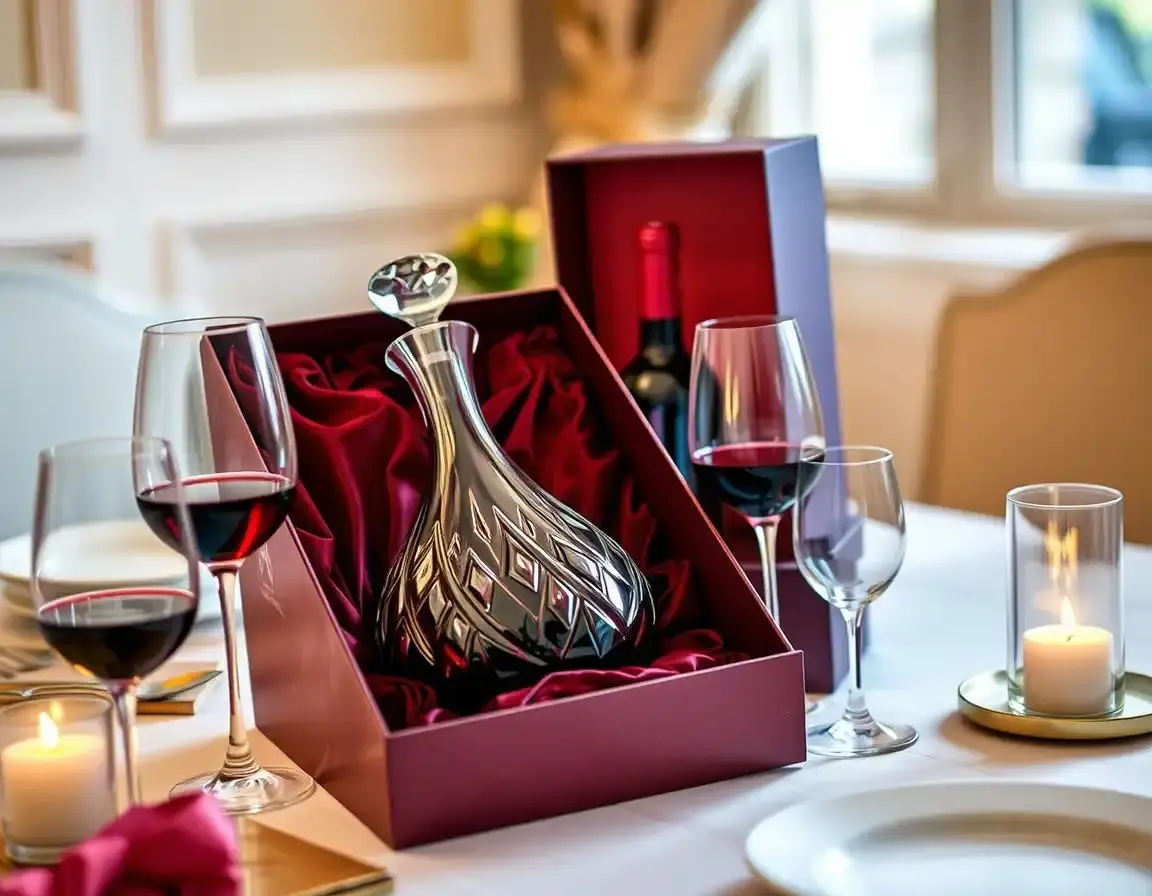 Eleganter Weindekanter mit Gläsern