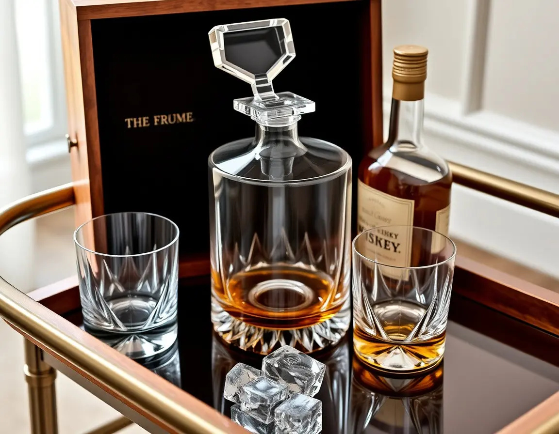 Kristall-Whiskey-Dekanter-Set als luxuriöses Geschenk zum 30.