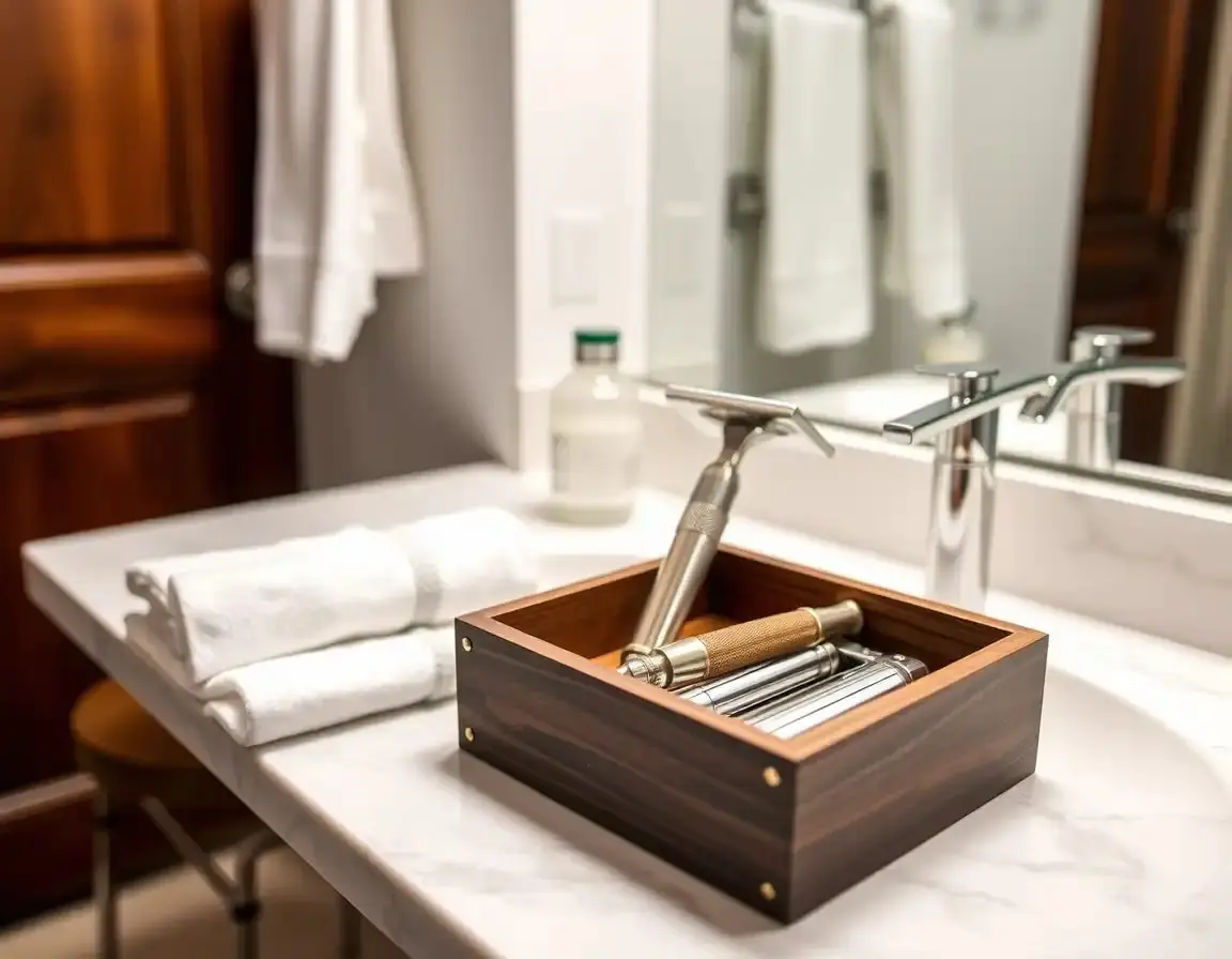 Luxuriöses Rasier-Set mit Rasierhobel