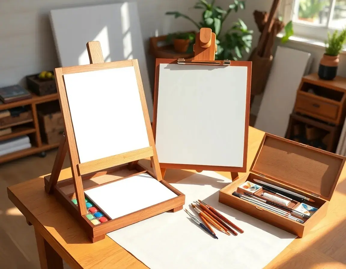 Hochwertige Tischstaffelei & Kunstzubehör