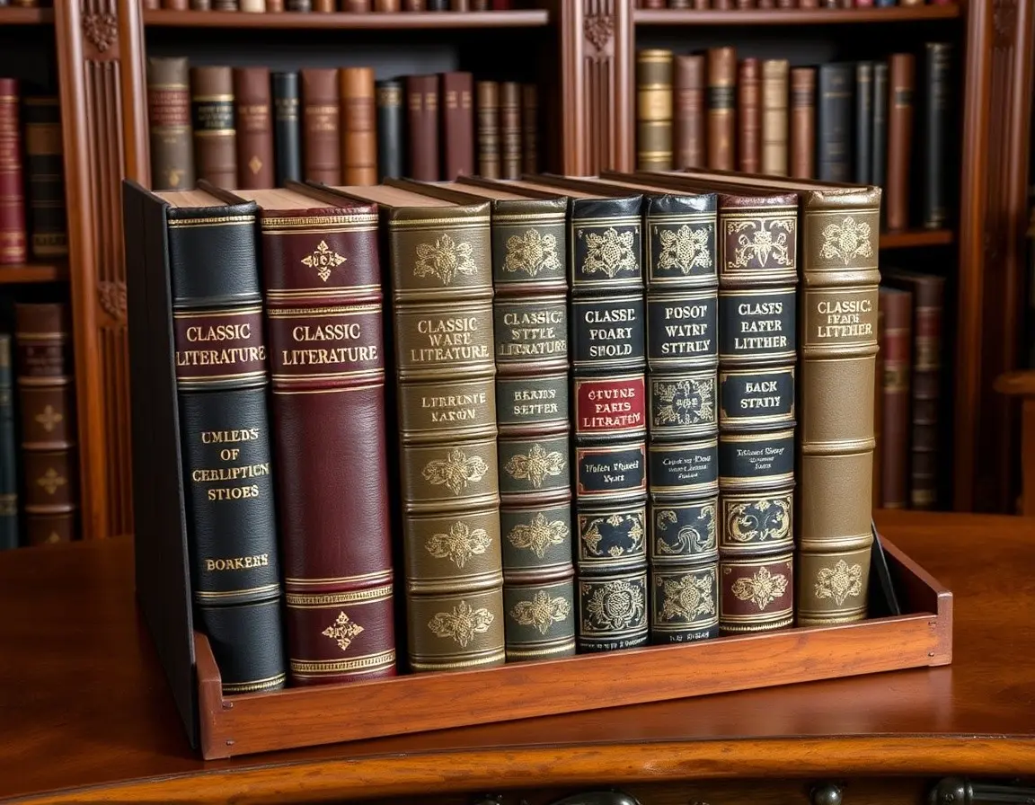 Luxuriöse Ledergebundene Klassiker-Sammlung