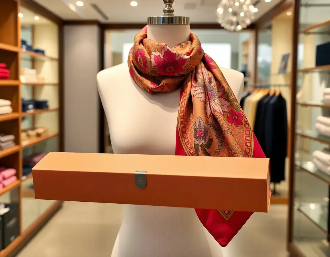 Luxuriöser Seidenschal mit handgerollten Kanten