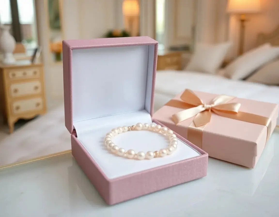 Exquisites Perlen-Set Halskette und Ohrringe