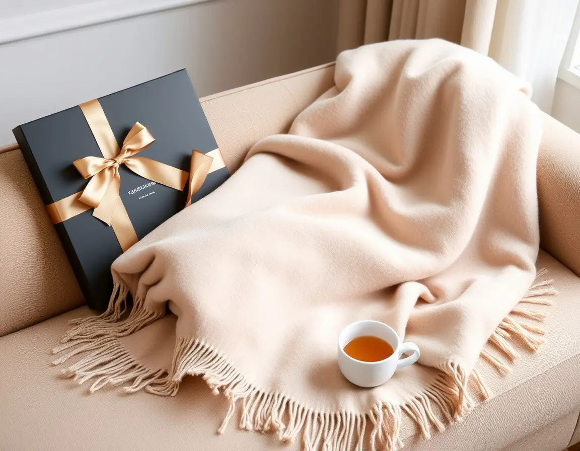 Kaschmir-Mischgewebe-Wohndecke