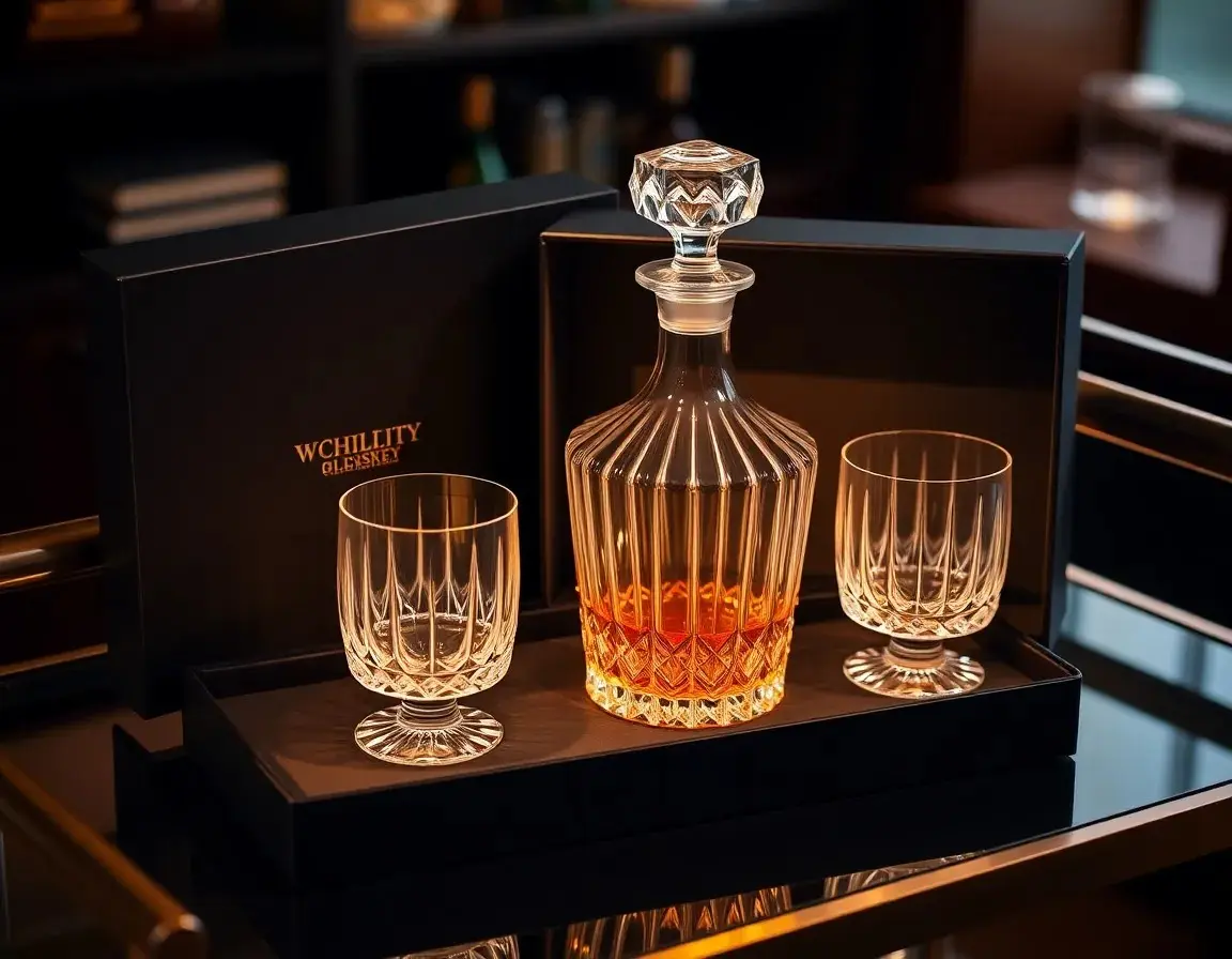 Kristall-Whiskey-Dekanter und Gläser-Set