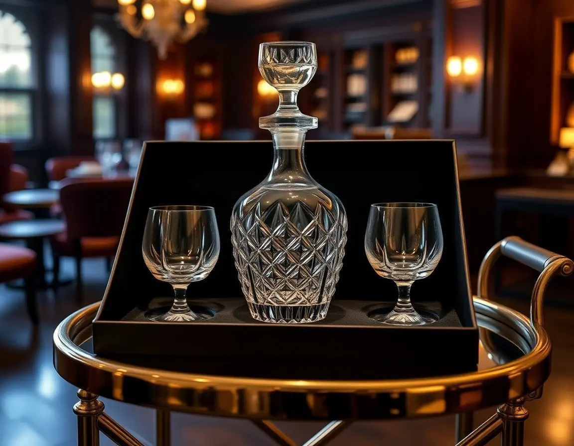 Kristall-Whiskey-Dekanter-Set mit Gläsern