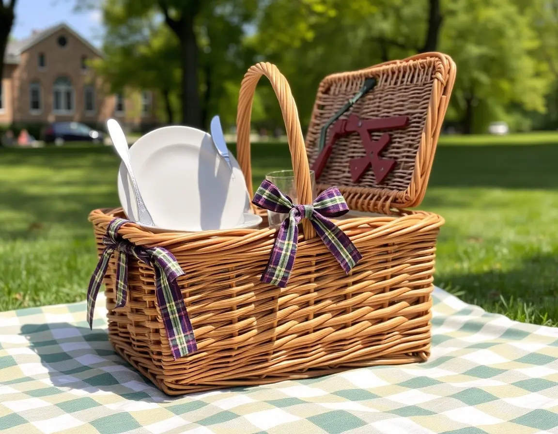 Luxus Weiden-Picknickkorb-Set