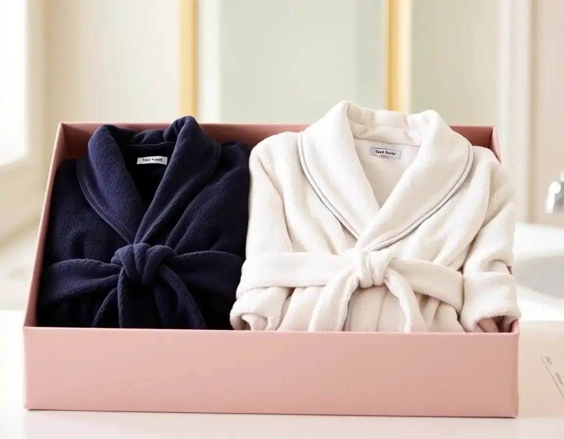 Passendes Premium-Baumwoll-Bademantel-Set