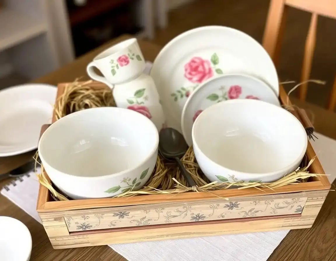 Handbemaltes Keramik-Geschirr-Set