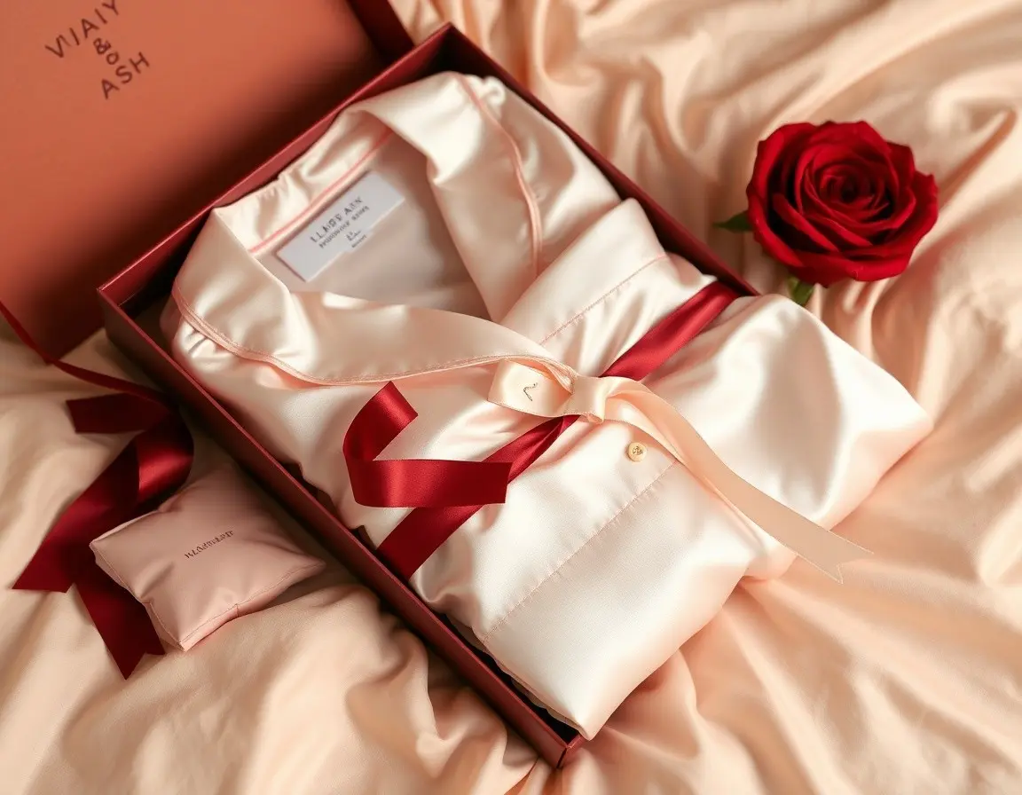 Seidenpyjama Set als luxuriöses Geschenk für sie