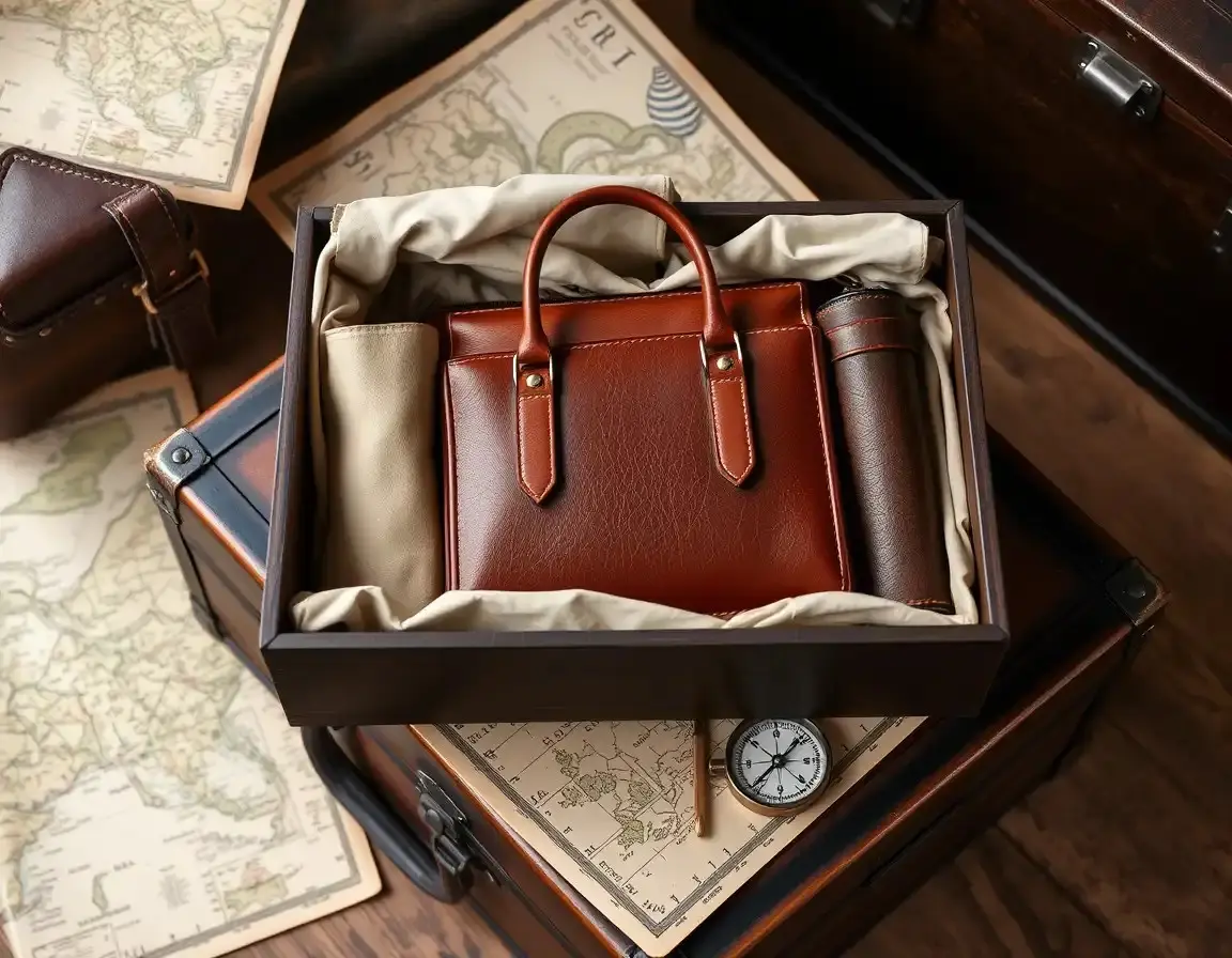 Hochwertiges Leder-Reisetaschen-Set