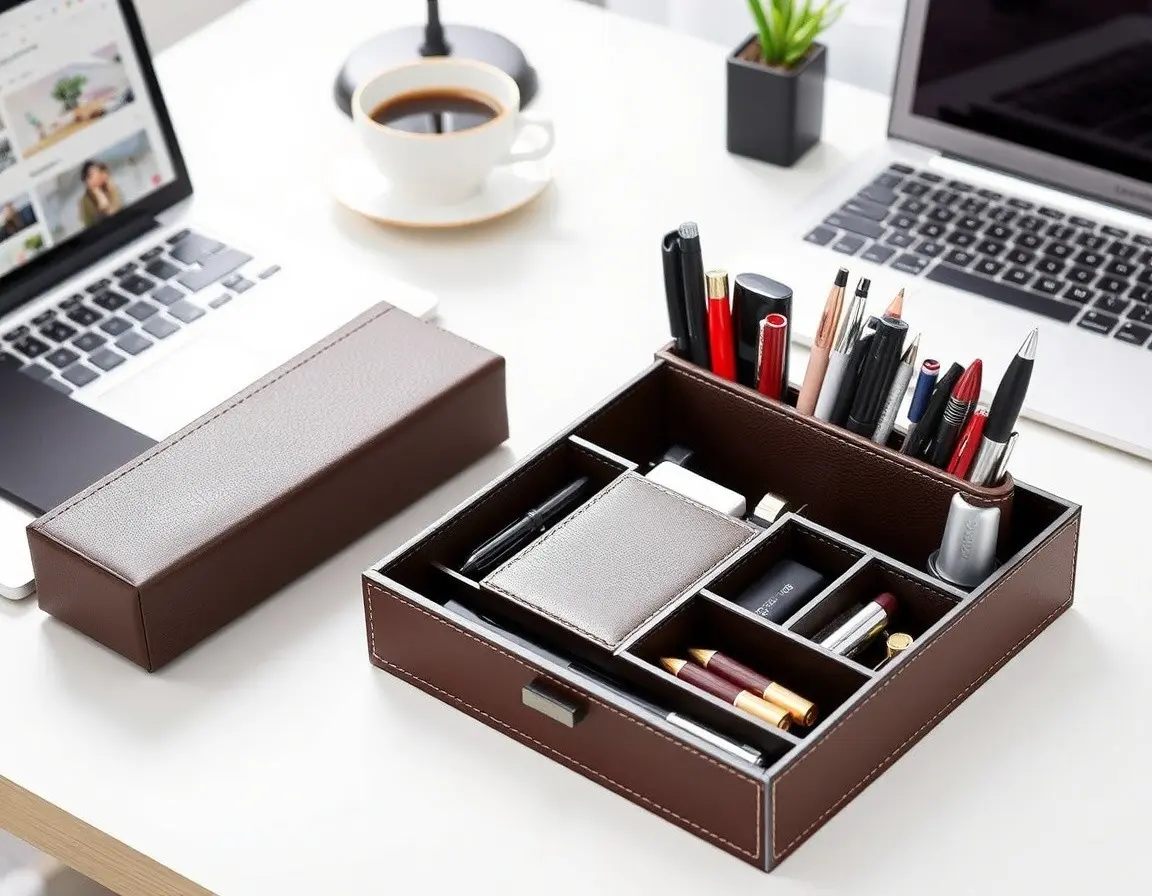 Leder Schreibtisch-Organizer