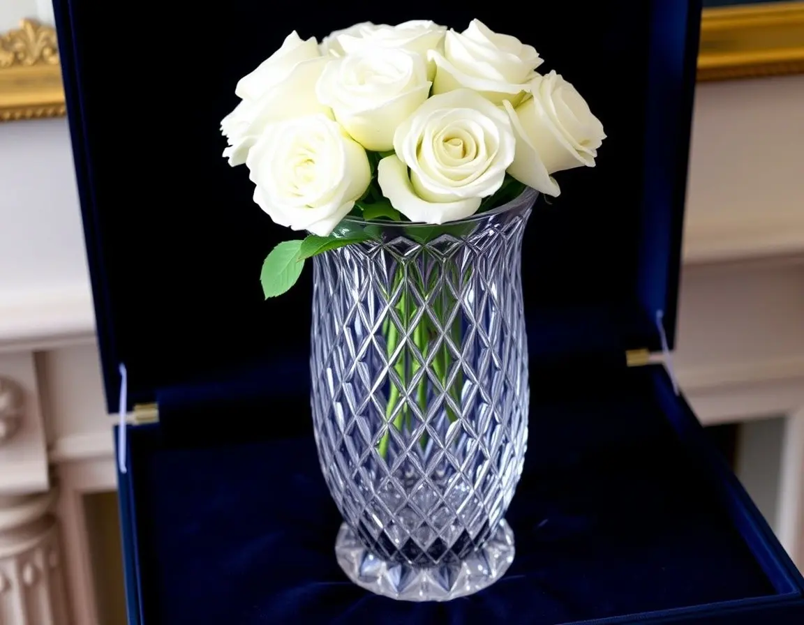 Handgeschliffene Kristallvase