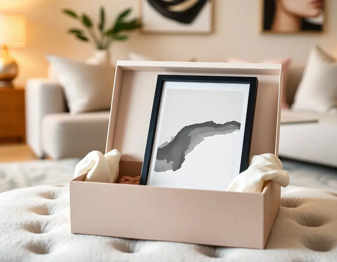 Minimalist Abstract Art Print with Frame