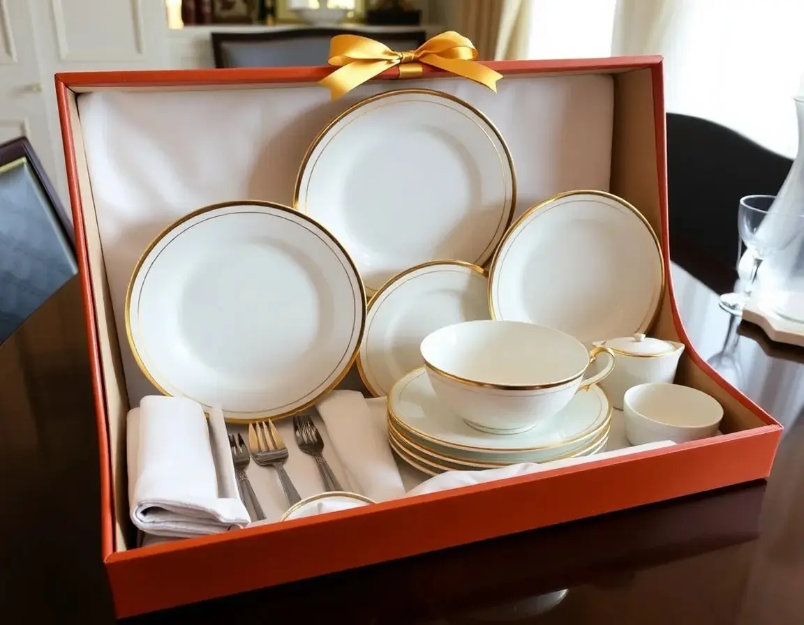 Porzellan Geschirrset mit Goldrand