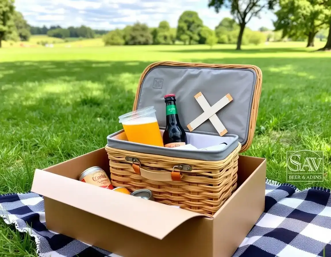 Isolierter Picknickkorb mit Kühlfach