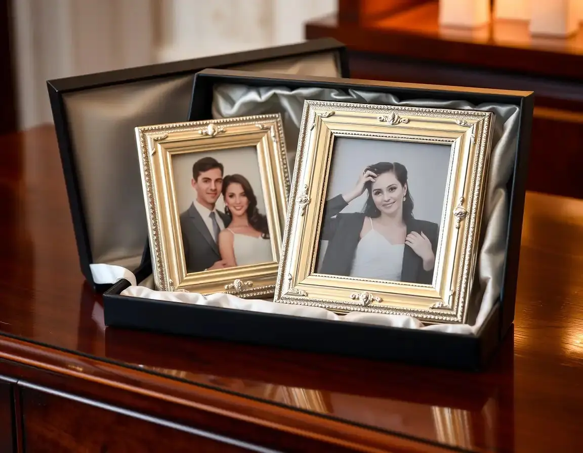 Set versilberter Fotorahmen als sentimentales Geschenk zur Silberhochzeit