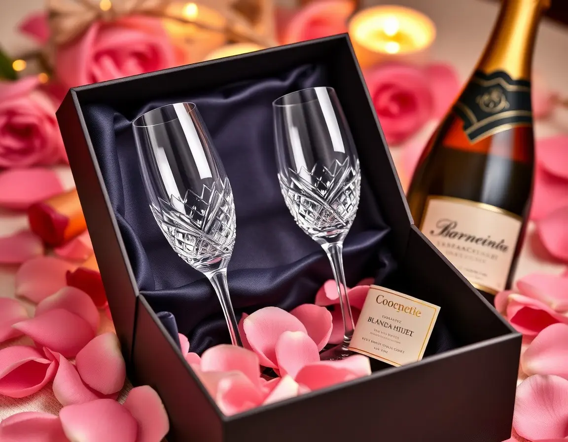 Kristall-Champagnerflöten für den Hochzeitstag