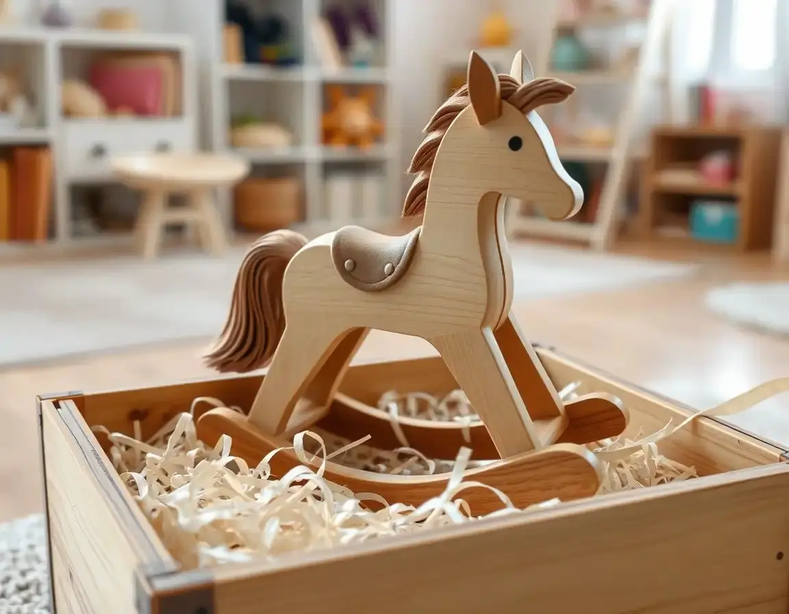 Handgemachtes Holzschaukelpferd